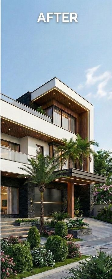 Completed luxury estate landmark after construction